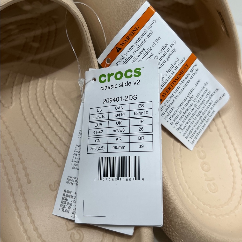 Crocs Cream Slide Sandals - Picture 3 of 5